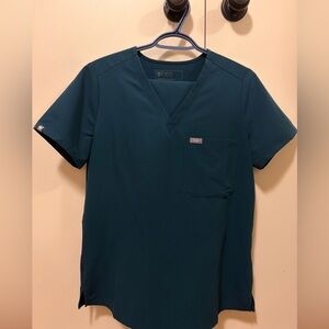 Figs women Teal V-Neck Scrub Top and Bottom Zamora Highwaisted Jogger